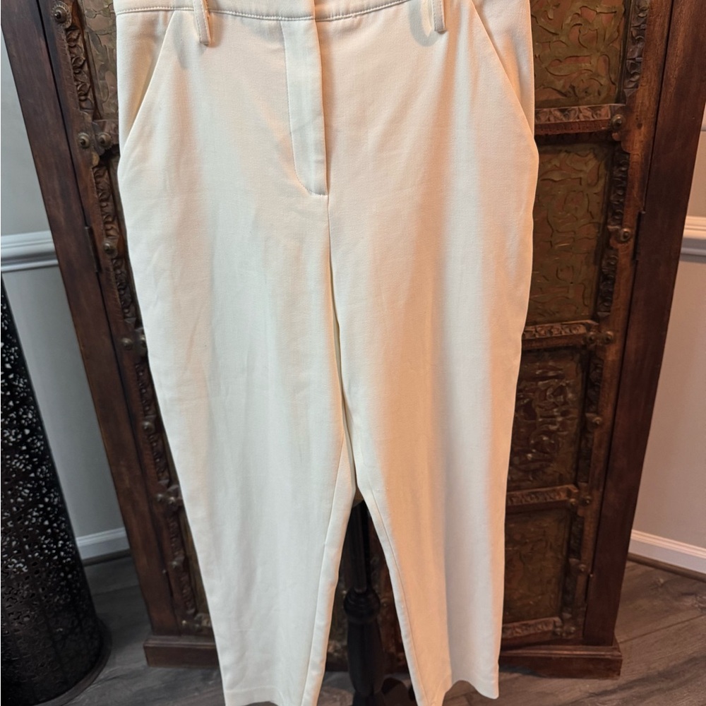 Veronica Beard Cream Tailored Trousers 6